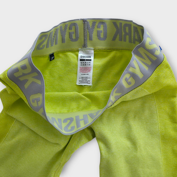 Gymshark Low Rise Training Tights Neon Green/Yellow Women Sz S - Picture 7 of 8